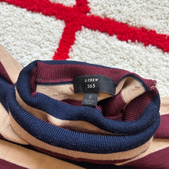 J Crew 365 Merino Wool Turtleneck Striped Sweater - Picture 4 of 7